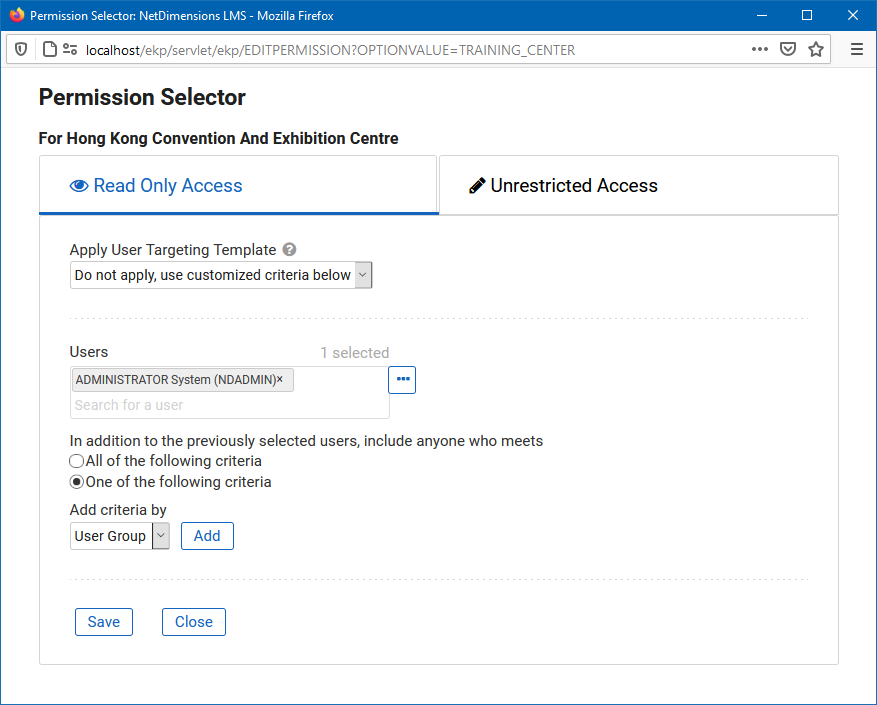 Permission Selector